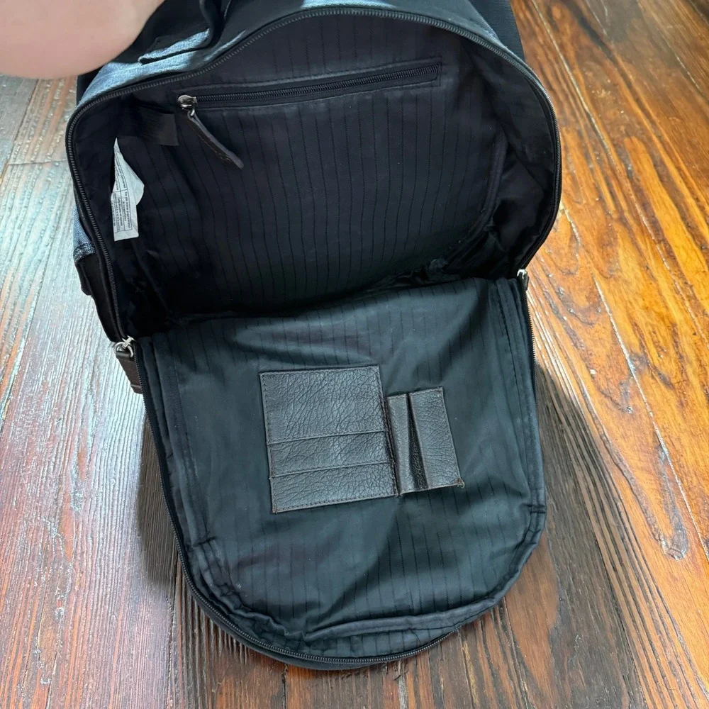 Kenneth‎ Cole Backpack Black with Brown Leather Classic Design